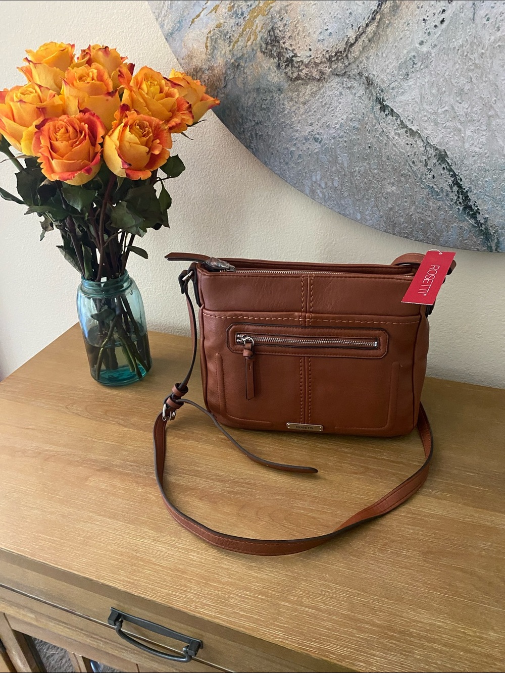 Rosetti Cognac Brown Crossbody Bag